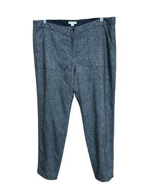 Garnet Hill Women's Plus Size 16 Grey Tweed  Fully Lined Tapered Trousers Pants